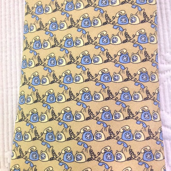 Florentinian Firenze Talking Wired Telephones Rep Tie - Picture 2 of 10